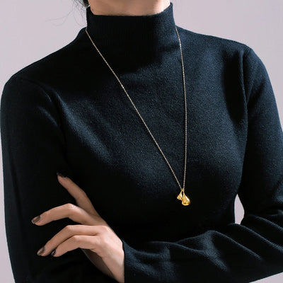 Jewelry Preppy Style Simple Style Artistic Water Droplets 304 Stainless Steel Sweater Chain