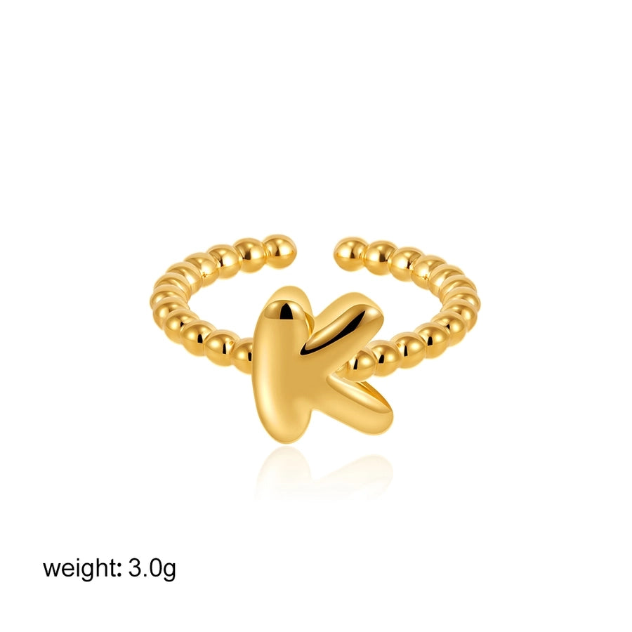 Copper Letter Open Rings