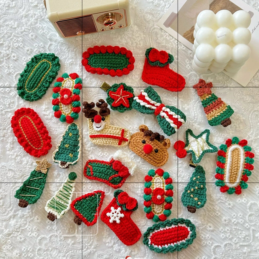 Christmas Cute Kid'S Christmas Tree Christmas Socks yarn Hair Clip