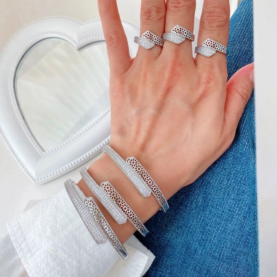 Jewelry Vintage Style Classic Style Geometric Copper Zircon Plating Rings Bracelets