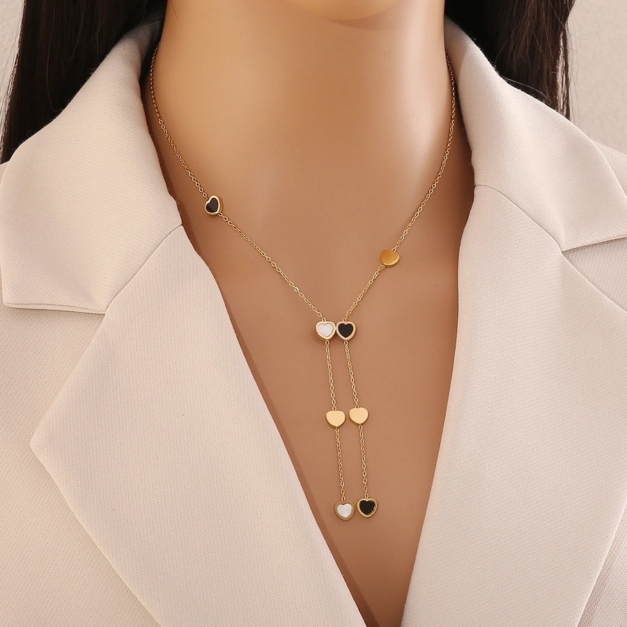 Jewelry Simple Style Classic Style Commute Star Heart Shape 304 Stainless Steel 18K Gold Plated Necklace