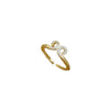Titanium Steel Brass Gold Plated Inlay Geometric Zircon Brass Rings