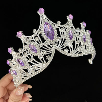 Women's Lady Crown Alloy Rhinestone Plating Hair Band