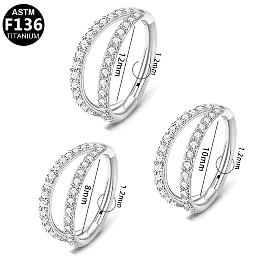 1 Piece Nose Rings & Studs Simple Style Classic Style O-Shape Pure Titanium Titanium Alloy Zircon 14K Gold Plated White Gold Plated Ear Cartilage Rings & Studs Nose Rings & Studs