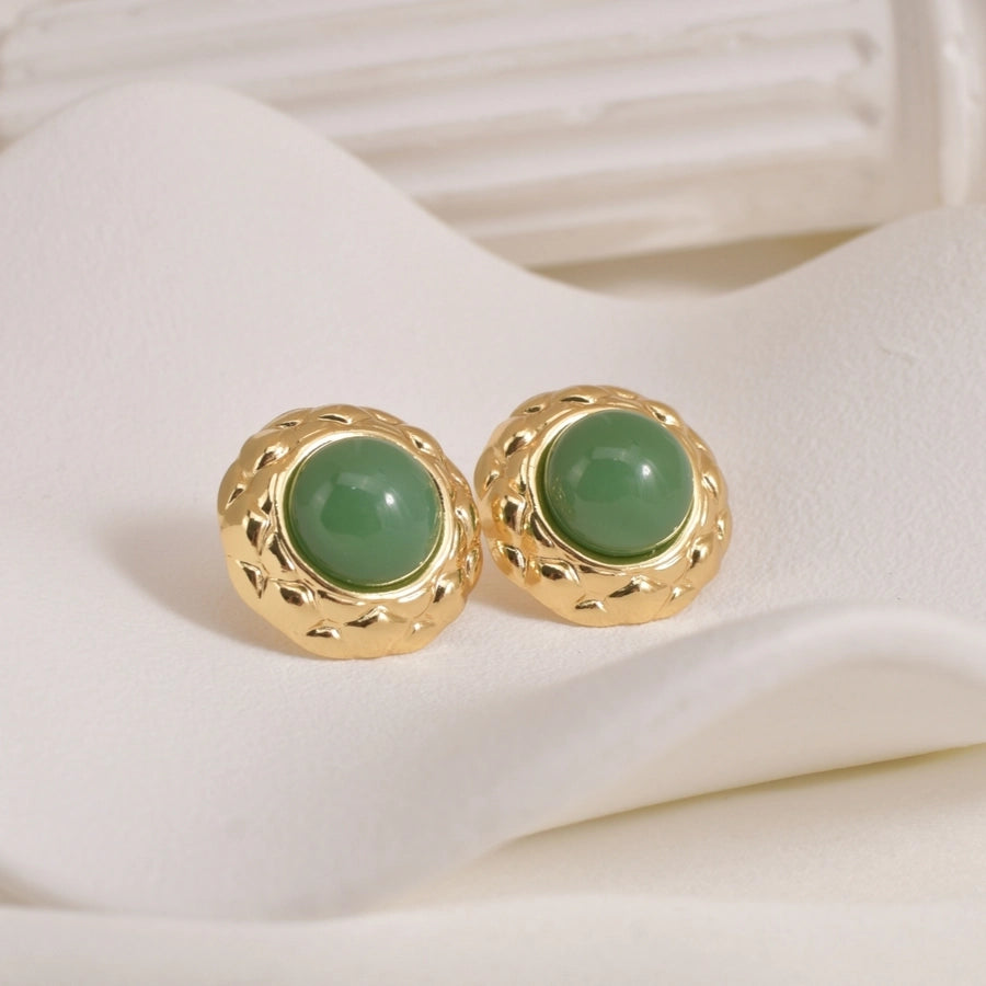 1 Pair Vintage Style Classic Style Shiny Geometric 304 Stainless Steel 18K Gold Plated Ear Studs