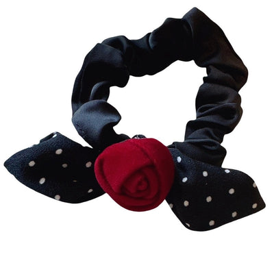 Women's Classic Style Polka Dots Bow Knot Cloth Flannel Printing Hair Tie