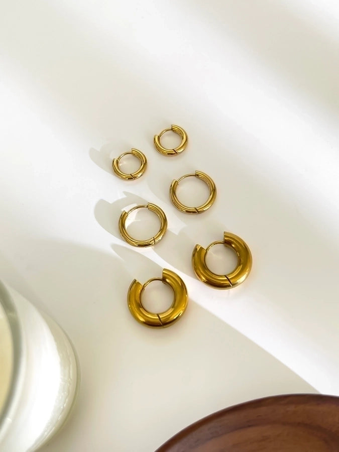6 Pieces IG Style Simple Style Commute Geometric 316L Stainless Steel  18K Gold Plated Earrings