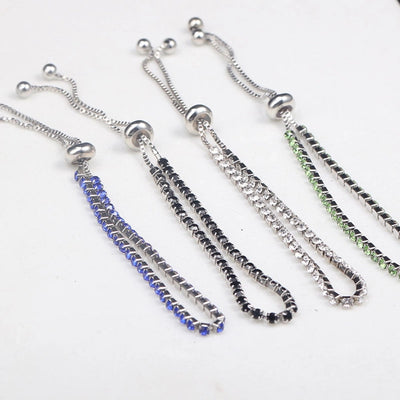 Europe and the United States  hot jewelry fashion simple 4mm copper inlaid zircon bracelet women's high-grade  adjustable bracelet