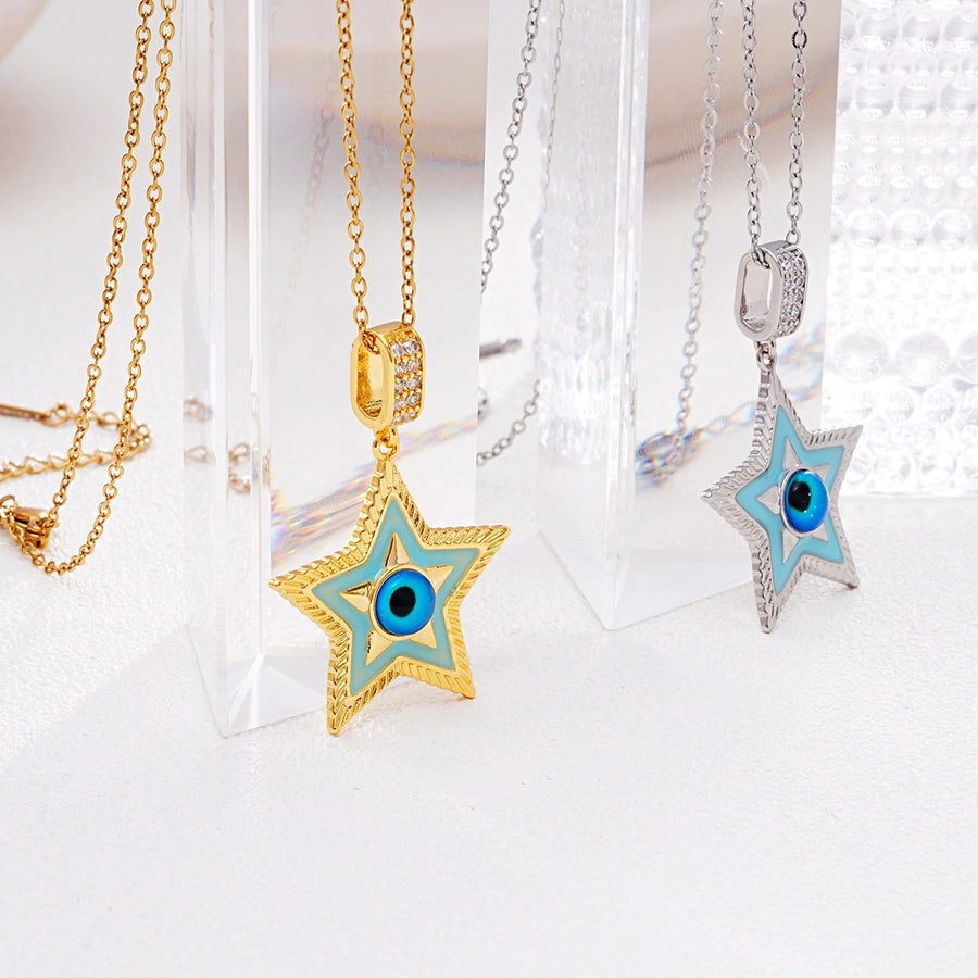 Jewelry Glam Lady Sexy Eye 304 Stainless Steel Copper Pendant Necklace