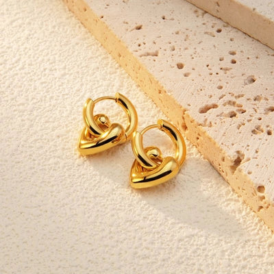 2 Pieces Set Sweet Simple Style Commute Heart Shape Plating 304 Stainless Steel 18K Gold Plated Earrings