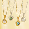 Jewelry Vintage Style Classic Style Heart Shape 304 Stainless Steel Shell Abalone Shell 18K Gold Plated Irregular Plating Pendant Necklace