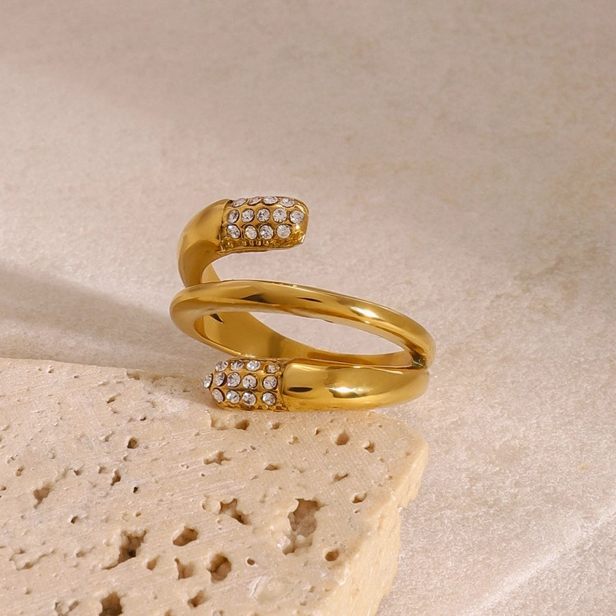 Jewelry Casual Simple Style Irregular 304 Stainless Steel Open Rings