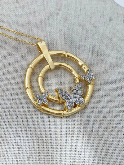 Jewelry Vintage Style Classic Style Butterfly Copper Zircon Plating Rings Earrings Necklace