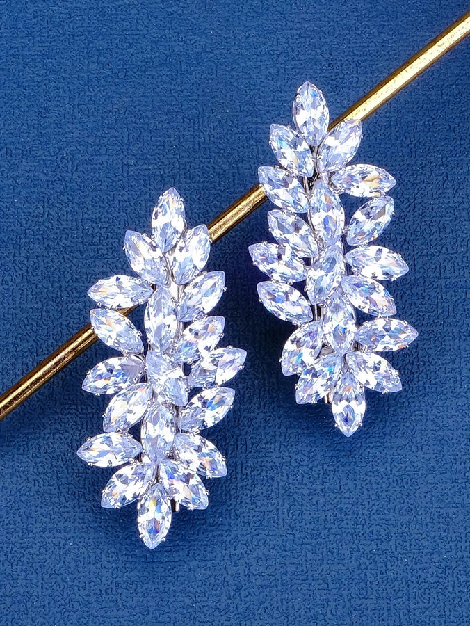 women's elegant sweet solid color alloy plating inlay rhinestones hair clip