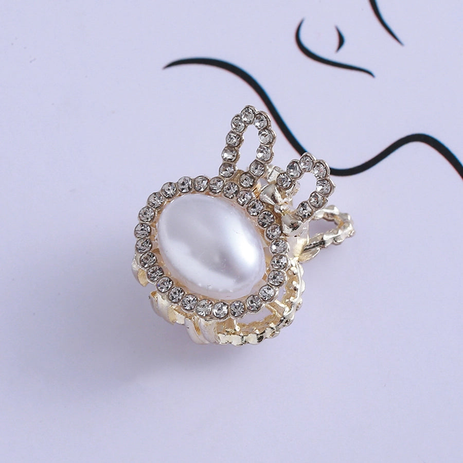 Women's Princess Sweet Rabbit Bow Knot Artificial Pearl Alloy Rhinestone Inlay Artificial Pearls Rhinestones Hair Claws