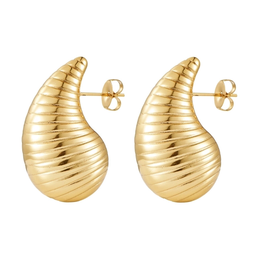 1 Pair Casual Glam Water Droplets Polishing 304 Stainless Steel Steel Gold Plated Ear Studs