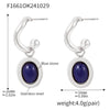 1 Pair Elegant Vacation Geometric Inlay 304 Stainless Steel Agate 18K Gold Plated Drop Earrings