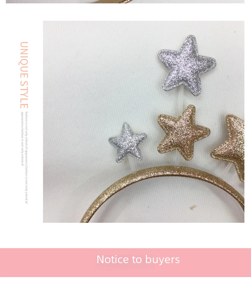 new Christmas creative small fresh five-pointed star children's hairband hair accessories metal around the side headband