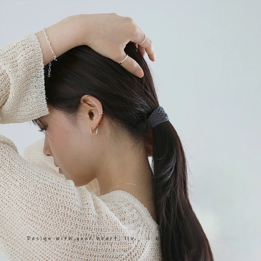 Korean style wide hair rope female Four Seasons adult ponytail leather cover headband simple temperament hair band high elastic durable rubber band