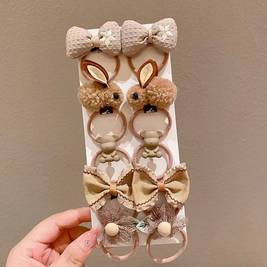 New Milk brown hair band Girls baby does not hurt hair high elastic bow tie hair rope children hair accessories rubber band Female