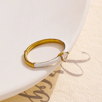 Jewelry IG Style Elegant Simple Style Heart Shape 304 Stainless Steel Zircon Rings