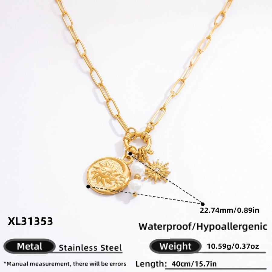 Jewelry Lady Heart Shape 304 Stainless Steel Plating Pendant Necklace