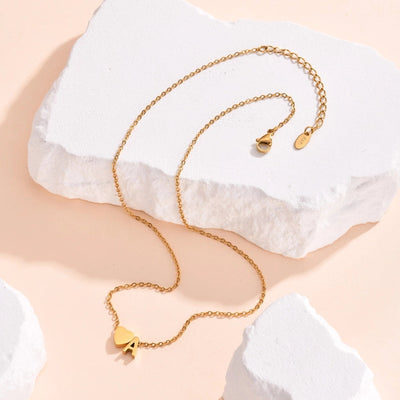 Jewelry Simple Style Commute Letter Heart Shape 201 Stainless Steel Plating Pendant Necklace