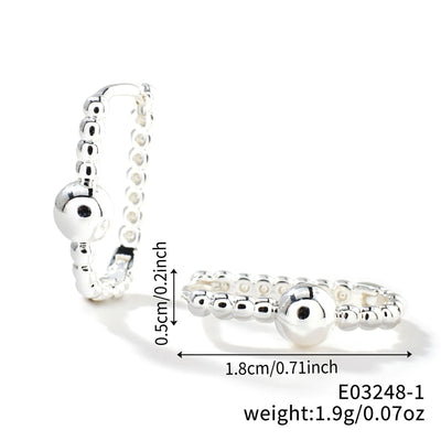 1 Pair Retro Shiny Korean Style Geometric Plating Copper K Gold Plated Earrings