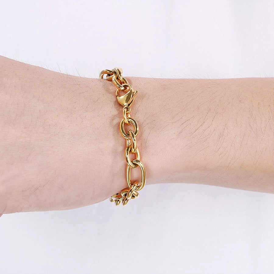 Simple Style Geometric 304 Stainless Steel 18K Gold Plated  Bracelets In Bulk