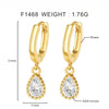 1 Pair Casual Vintage Style Water Droplets Copper Zircon Drop Earrings