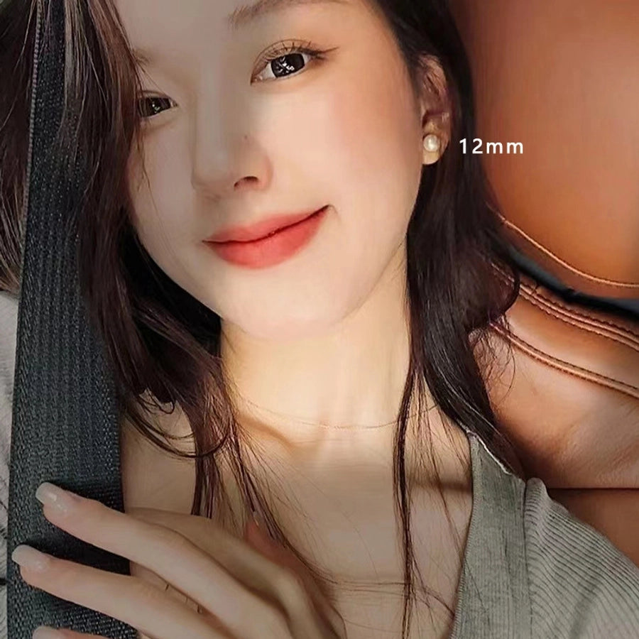 Bright Pearl silver stud earrings  new fashion mosquito coil ear clip commuter good quality earrings Korean temperament online celebrity