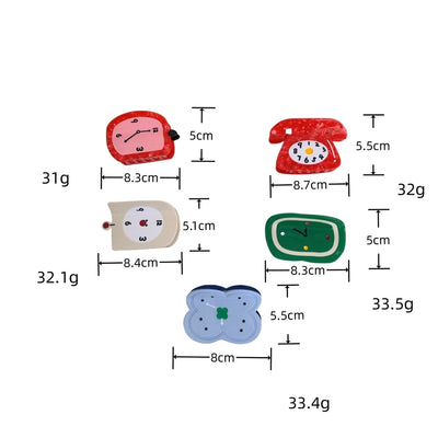 New Personalized Creative Acetate Alarm Clock Phone Shark Clip Back Head Updo Hair Claw Simple All-Match Hair Accessories