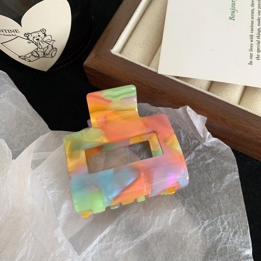 simple style classic style color block acetic acid sheets printing hair claws