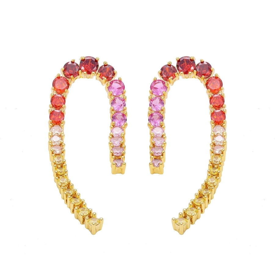 1 Pair Vintage Style Classic Style Geometric Plating Copper Zircon Drop Earrings