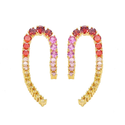 1 Pair Vintage Style Classic Style Geometric Plating Copper Zircon Drop Earrings