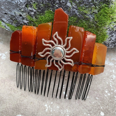 fashion sun crown crystal insert comb 1 piece