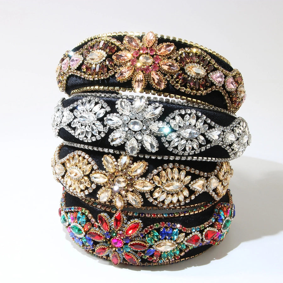 Women's Elegant Streetwear Geometric Flannel Rhinestones Hair Band