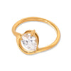 Jewelry Elegant Geometric Solid Color 304 Stainless Steel Rhinestones 18K Gold Plated Inlay Rings