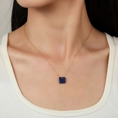 Jewelry Vintage Style French Style Simple Style Geometric Titanium Steel Natural Stone 14K Gold Plated Plating Pendant Necklace