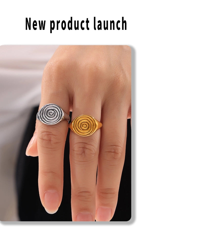 Jewelry Hawaiian Modern Style Circle Heart Shape Titanium Steel Open Rings