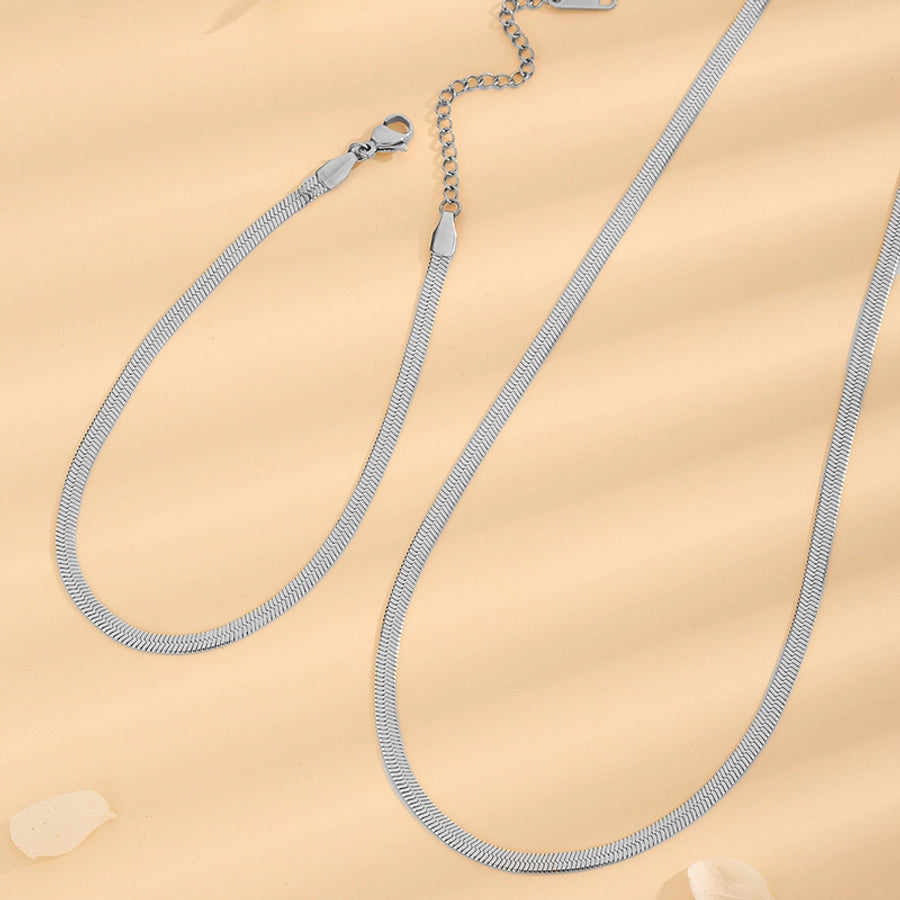 Jewelry Elegant Glam Luxurious Solid Color 304 Stainless Steel 18K Gold Plated Bracelets Necklace