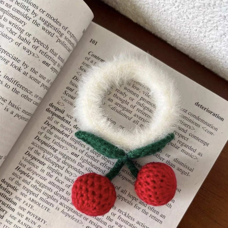 Wool Cherry hairpin knitted plush hair band handmade hair accessories simple bangs clip cute princess headband accessories