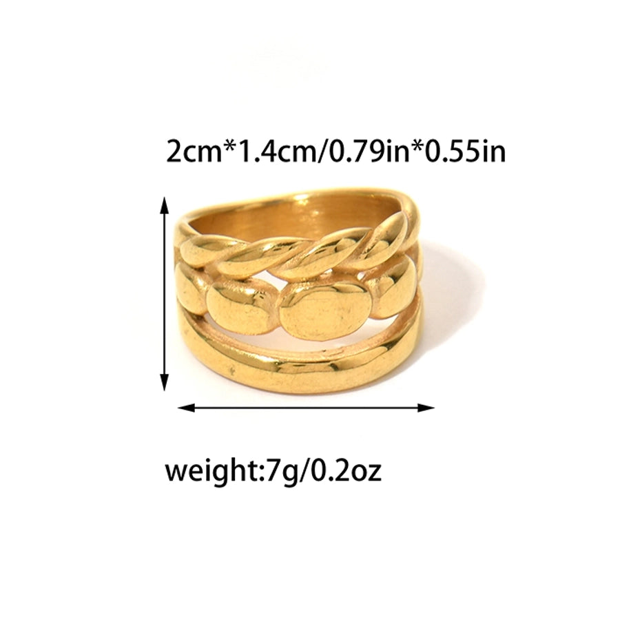 Jewelry Vintage Style Modern Style Commute Heart Shape Twist 304 Stainless Steel Zircon 14K Gold Plated Plating Hollow Out Inlay Rings
