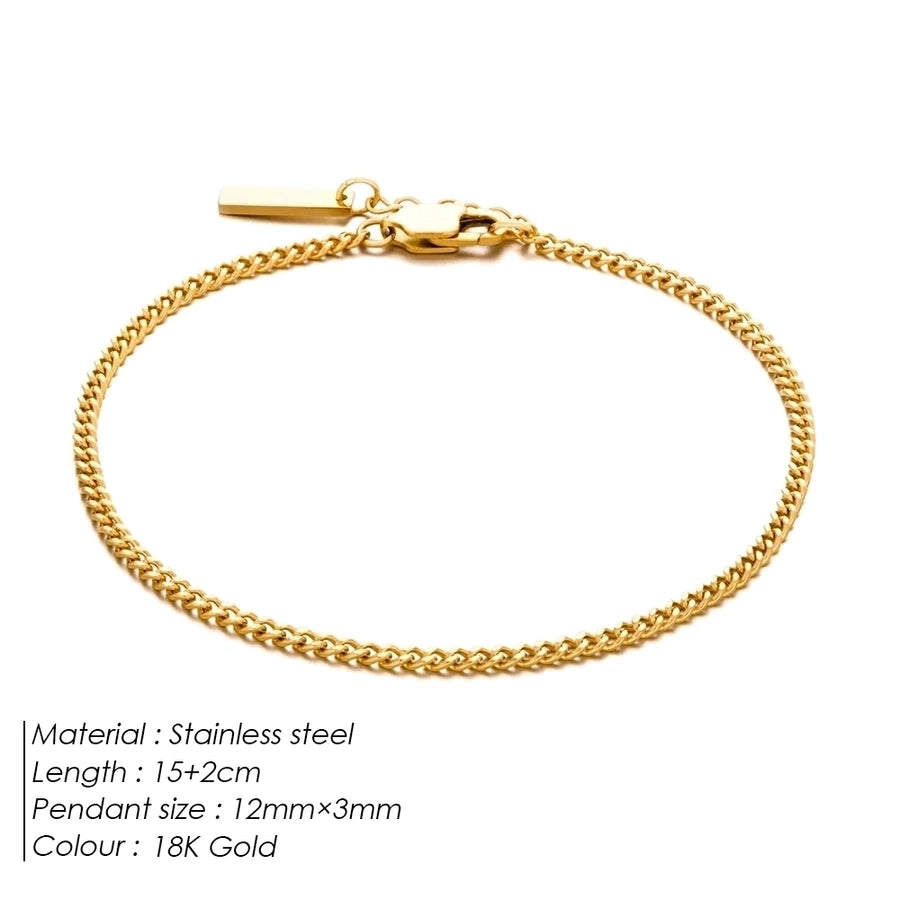 Hip-Hop Basic Simple Style Geometric 304 Stainless Steel 18K Gold Plated White Gold Plated Bracelets In Bulk