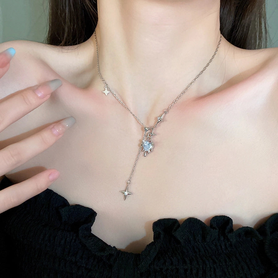 Copper Plating Heart Shape Pendant Necklace