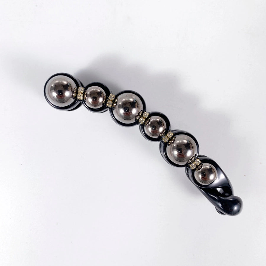 Women's Simple Style Classic Style Round Plastic Inlay Rhinestones Pearl Hair Clip