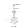 1 Piece Belly Rings Sexy Classic Style Snowflake 316 Stainless Steel  Alloy Plating Rhinestones Glass 18K Gold Plated White Gold Plated