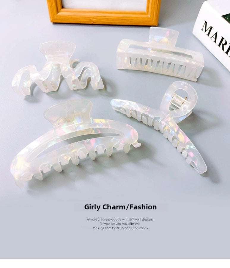 Mermaid Ji acetate hairpin female  back head bath pan head grip elegant temperament shark clip headdress