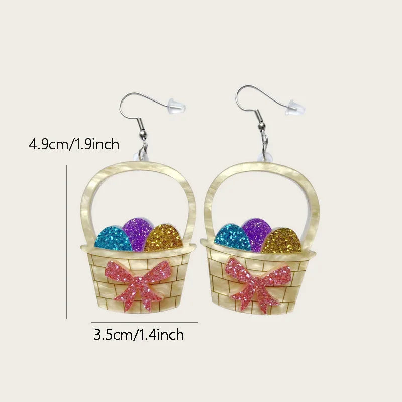 1 Pair Cute Rabbit Arylic Drop Earrings
