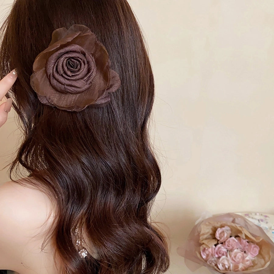 Women's Simple Style Classic Style Flower Cloth Hair Clip